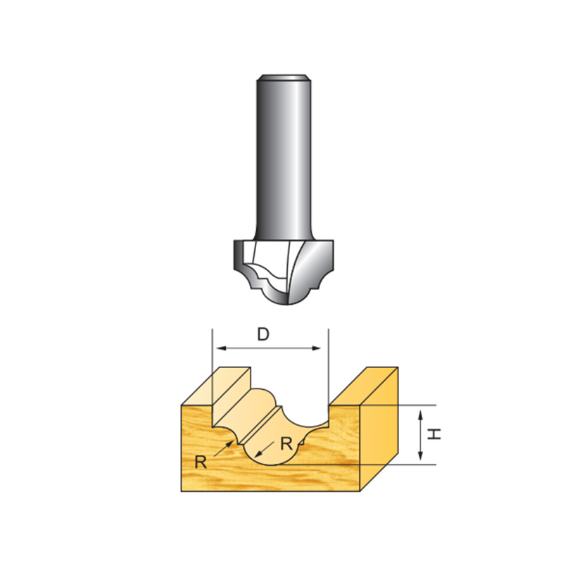 Double Roman Ogee Router Bit Without Bearing