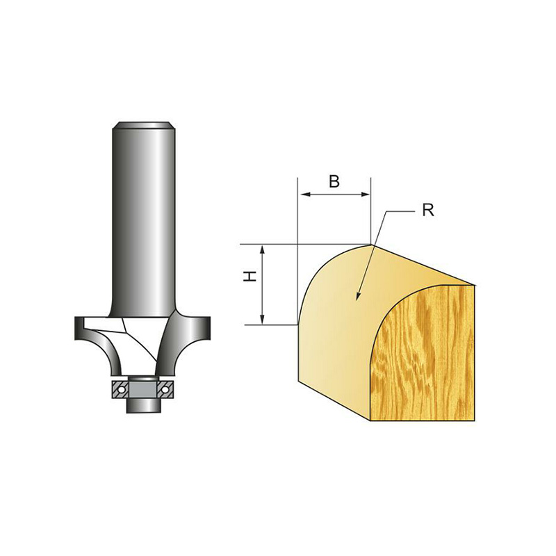 Round Corner Woodworking Milling Cutter